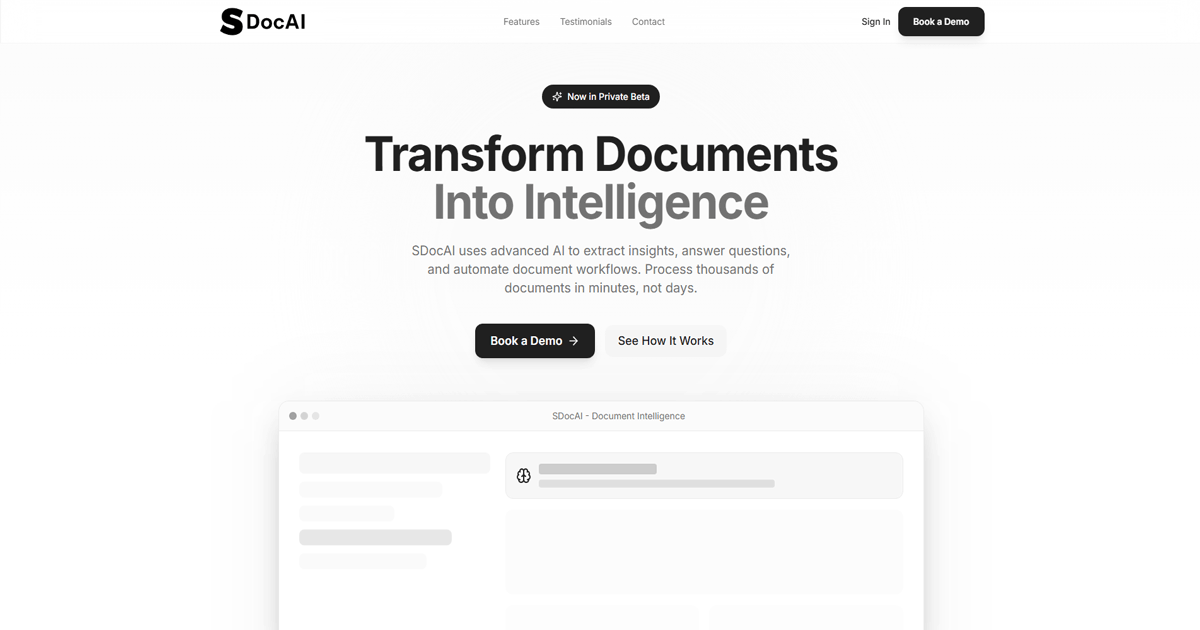 SDocAI - Transform Documents Into Intelligence | SDocAI
